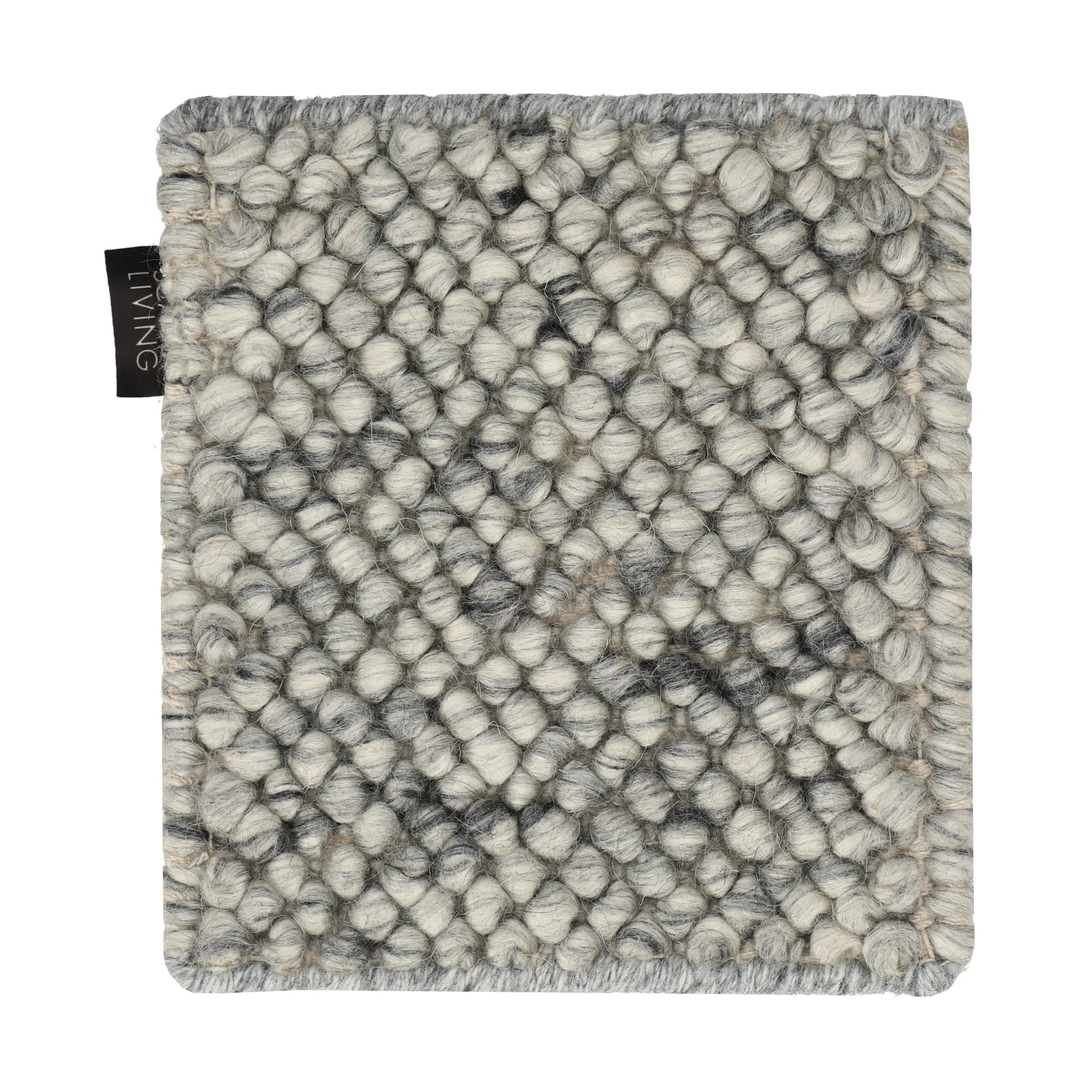 Sample flock wool rug, Natural gray Material Samples