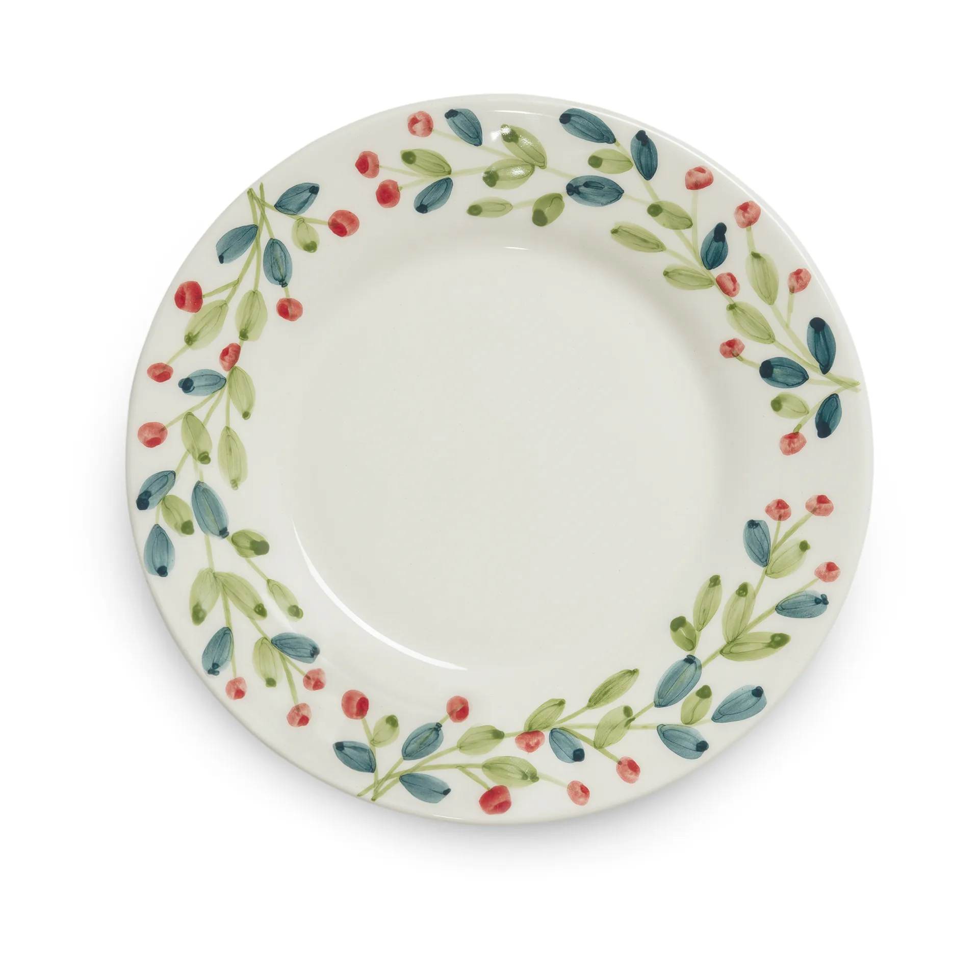 Basic Christmas plate Ø21 cm, White-multi Mateus