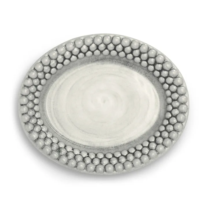 Bubbles oval plate 20 cm - Grey - Mateus