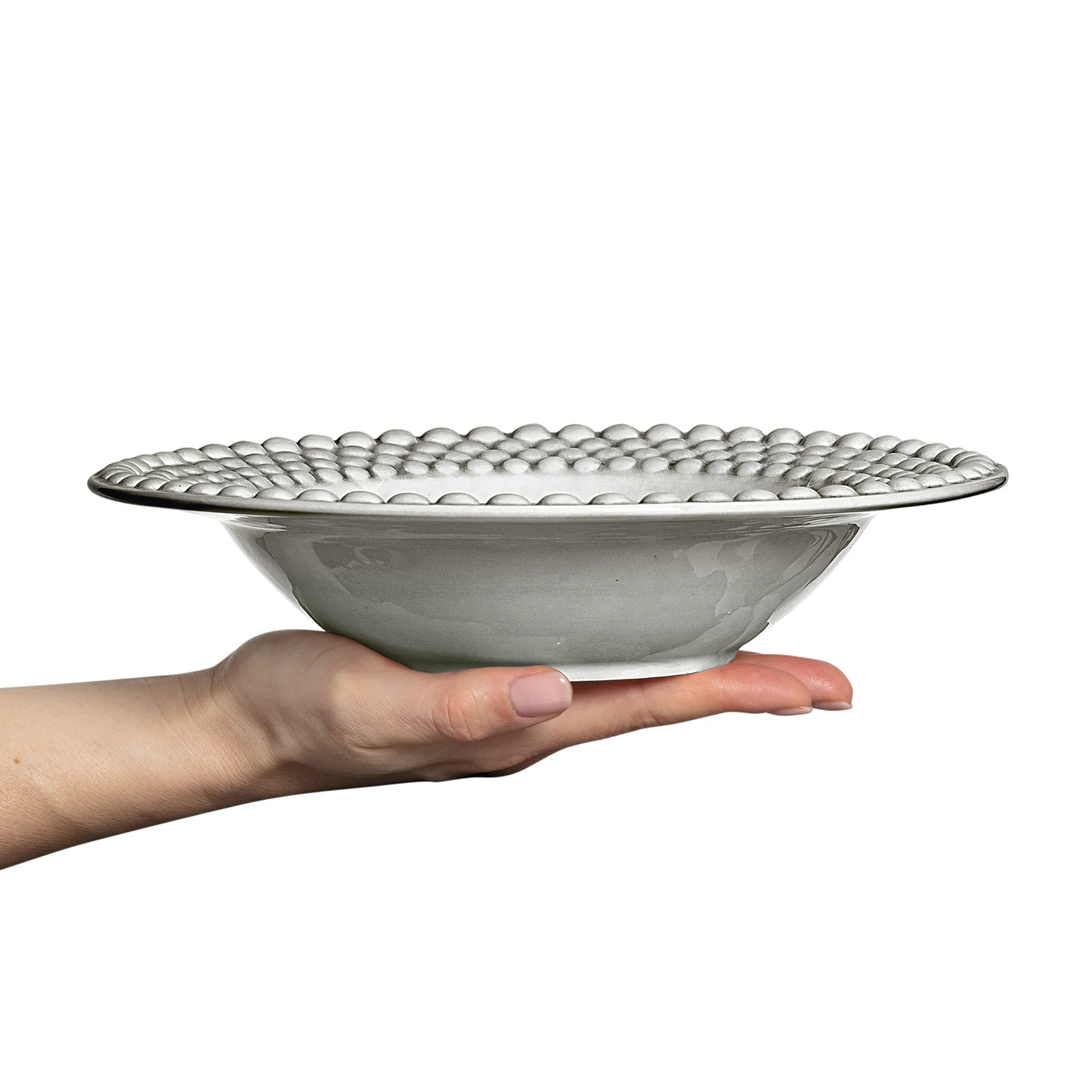 Bubbles soup plate 25 cm, Grey Mateus