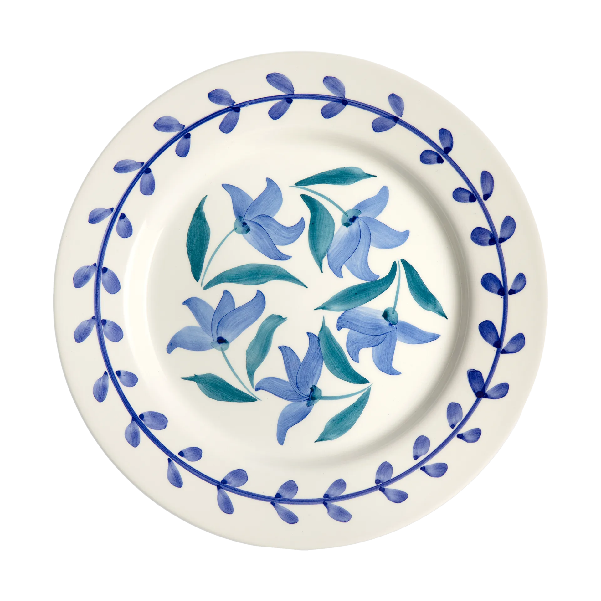 Flowers blossom dinner plate Ø28 cm, White Mateus