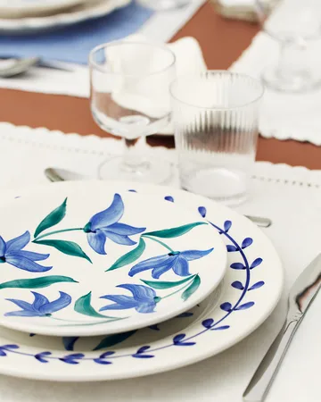 Flowers blossom dinner plate Ø28 cm - White - Mateus