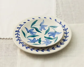 Flowers blossom dinner plate Ø28 cm - White - Mateus