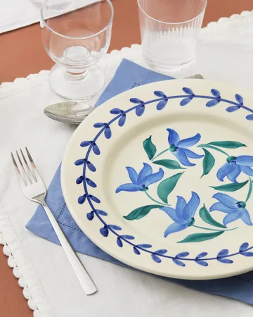 Flowers blossom dinner plate Ø28 cm - White - Mateus