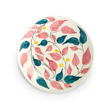 Flowers leaves serving platter Ø34 cm - White - Mateus