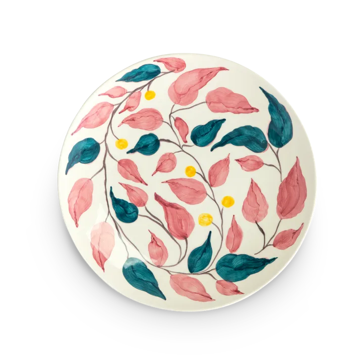 Flowers leaves serving platter Ø34 cm - White - Mateus