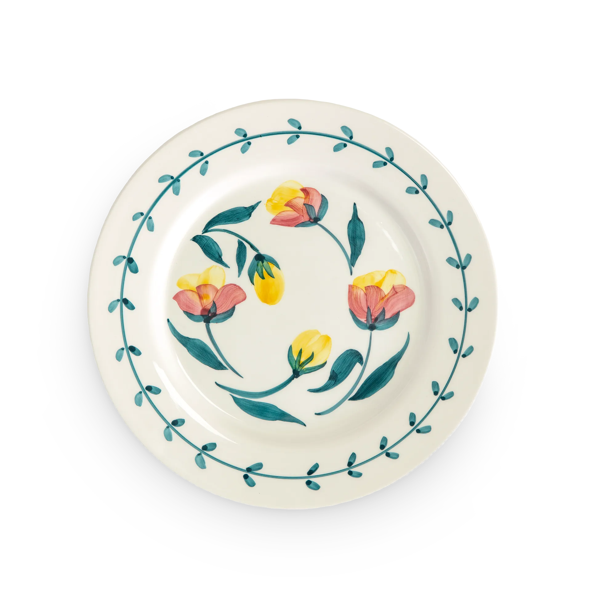 Flowers tulips dinner plate Ø28 cm, White Mateus