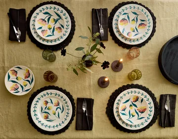 Flowers tulips dinner plate Ø28 cm - White - Mateus