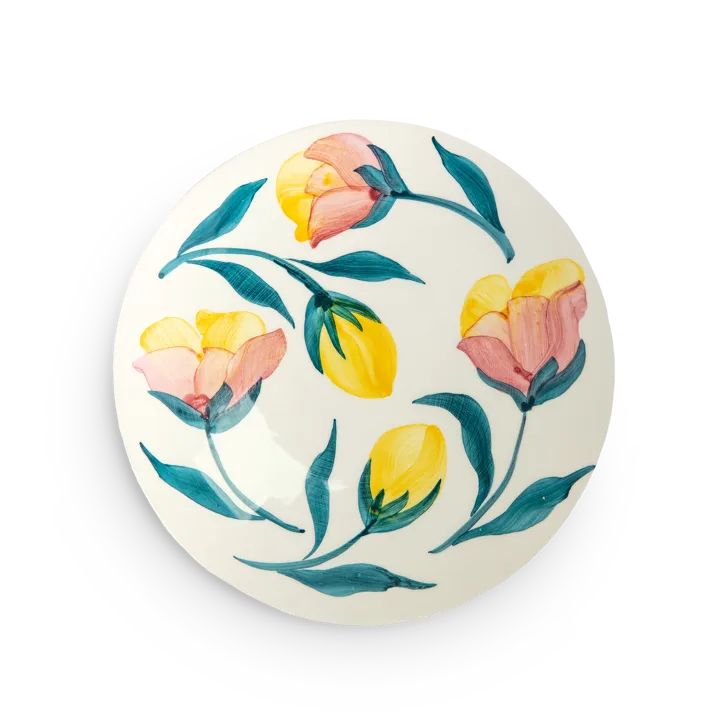 Flowers tulips side plate Ø20 cm - White - Mateus