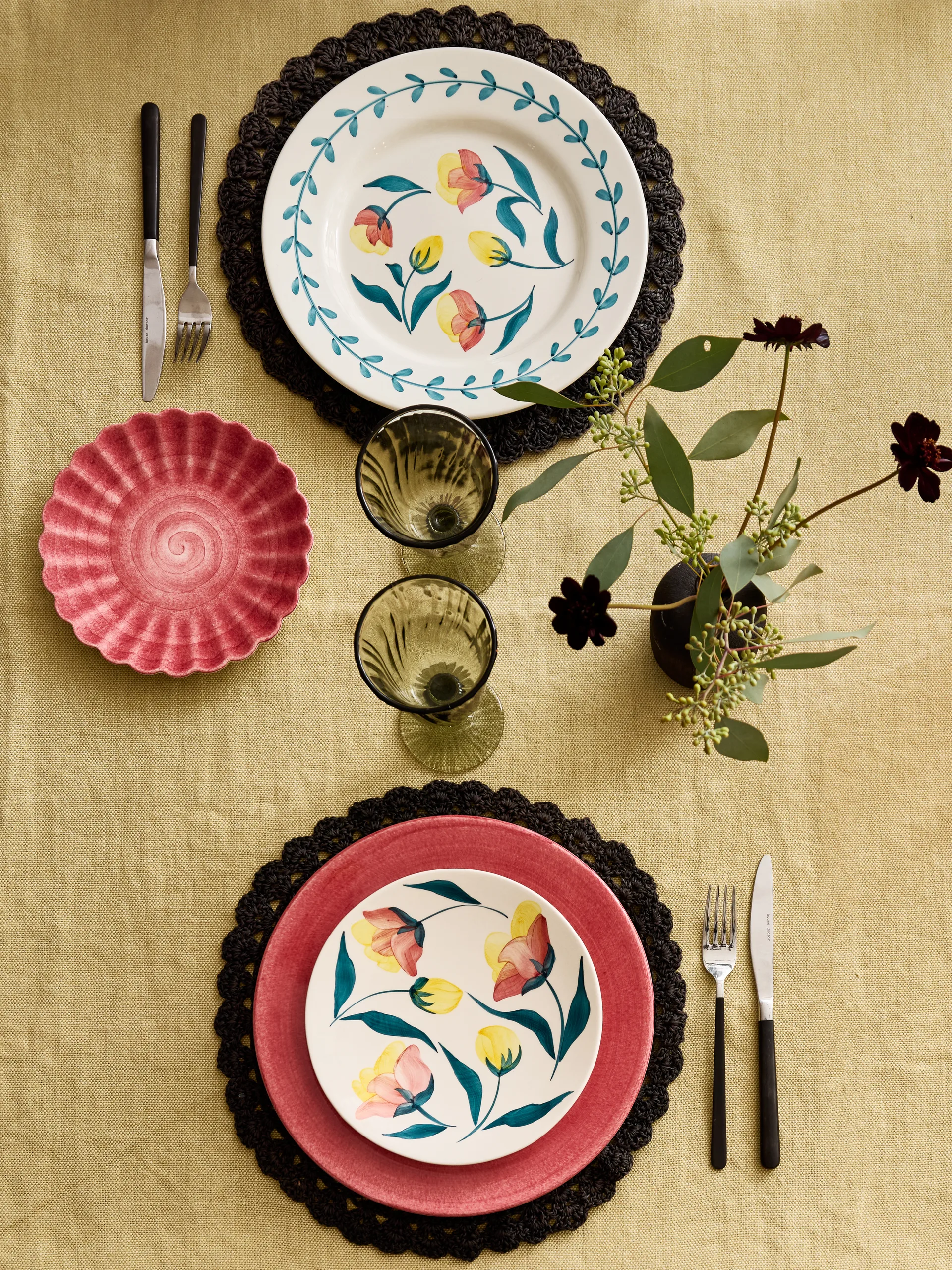 Flowers tulips side plate Ø20 cm, White Mateus