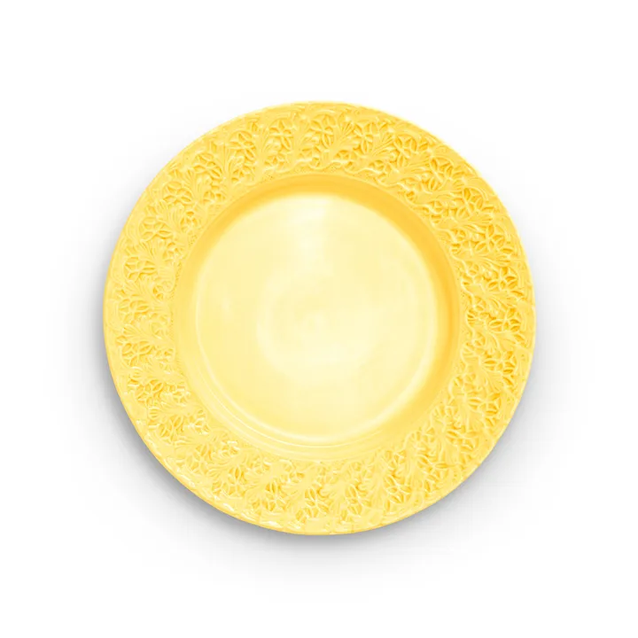 Lace plate 32 cm - Yellow - Mateus
