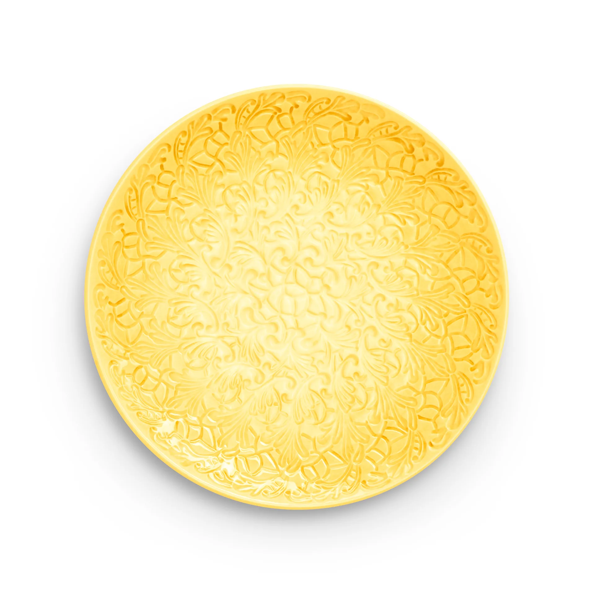 Lace saucer 34 cm, Yellow Mateus