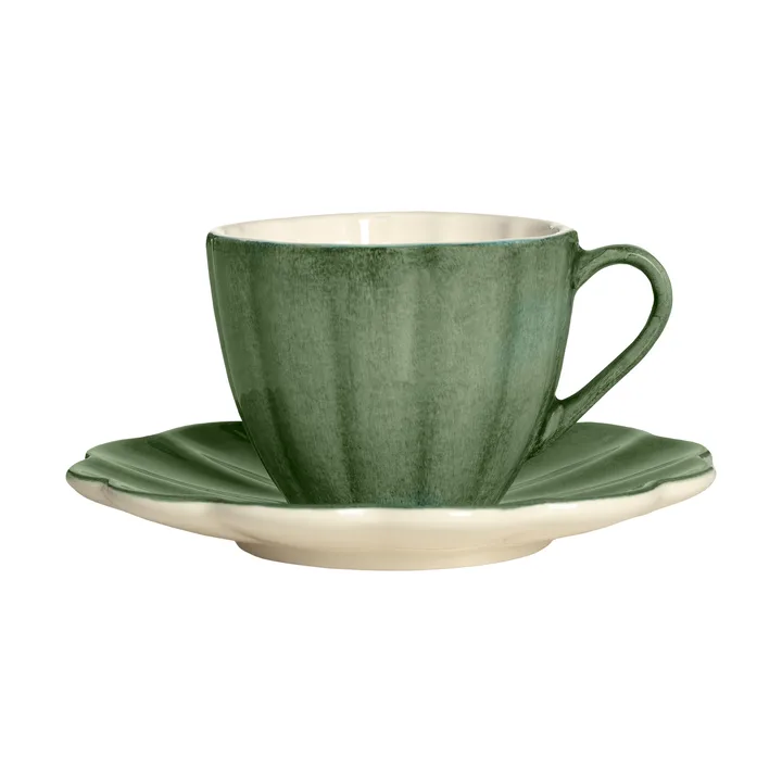 Oyster cup with saucer 25 cl - Forest green - Mateus