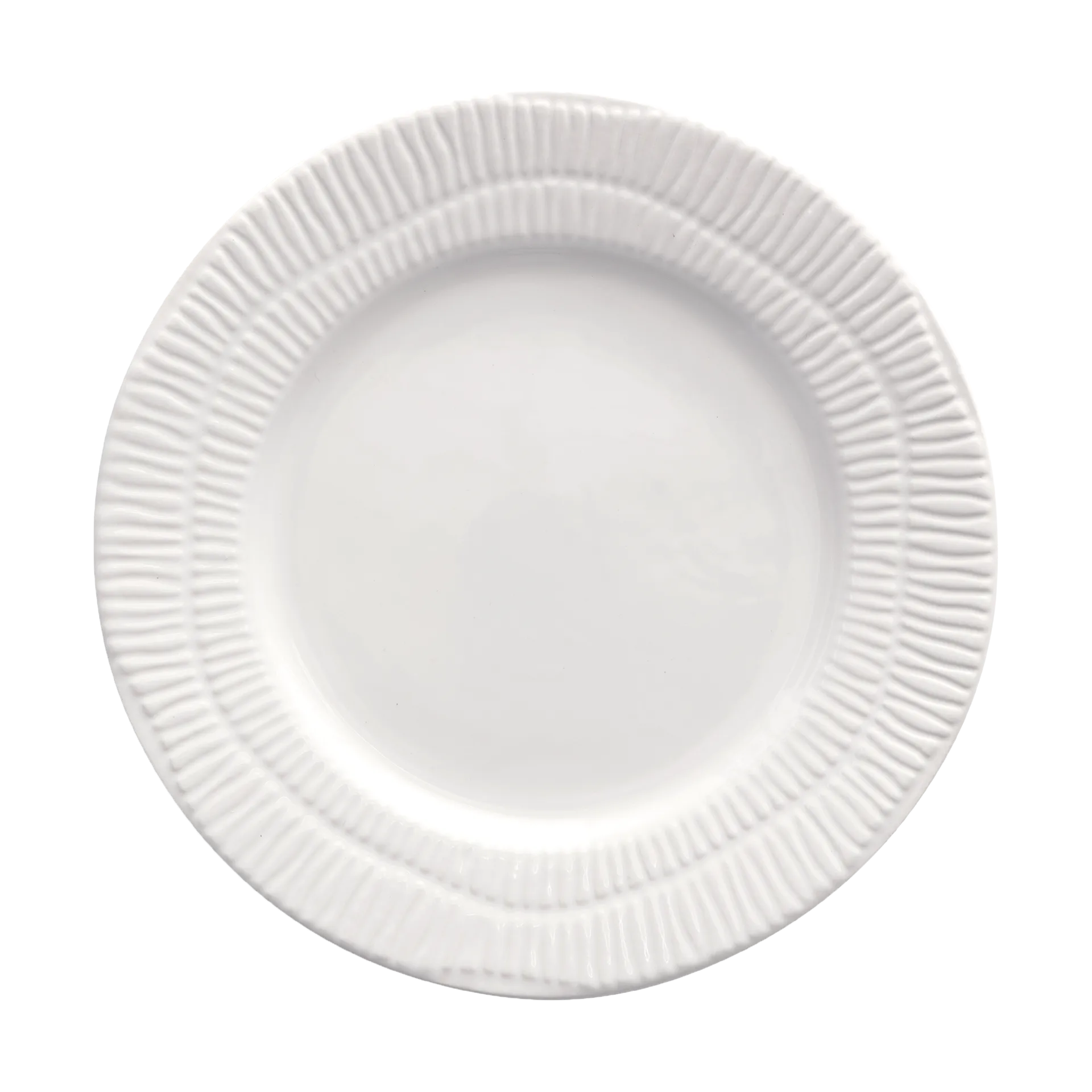 Stripes plate Ø21 cm, White Mateus