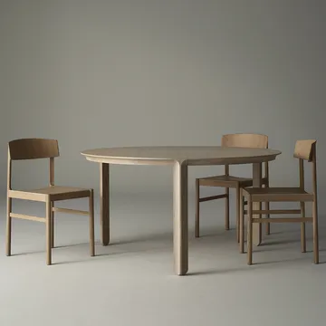 Amor dining table round - oak white-pigmented hardwax oil - Mavis