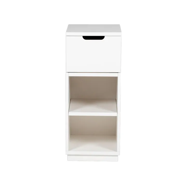 Aoko bedside table 72 cm 1 drawer - White lacquer - Mavis