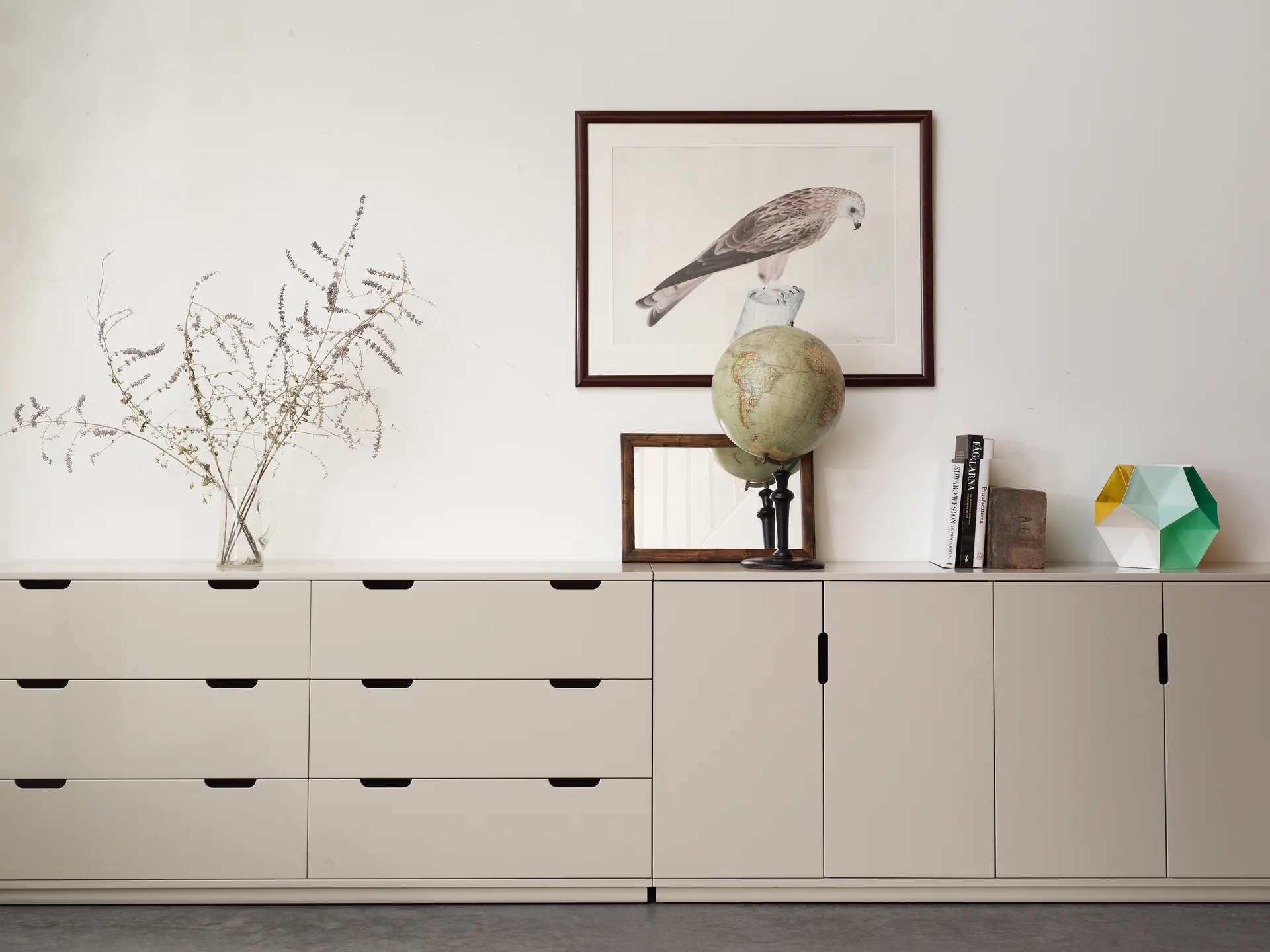 Aoko dresser double 6 drawers, White lacquer Mavis