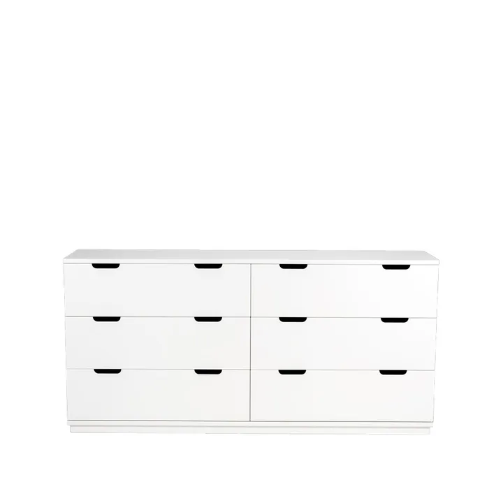 Aoko dresser double 6 drawers - White lacquer - Mavis