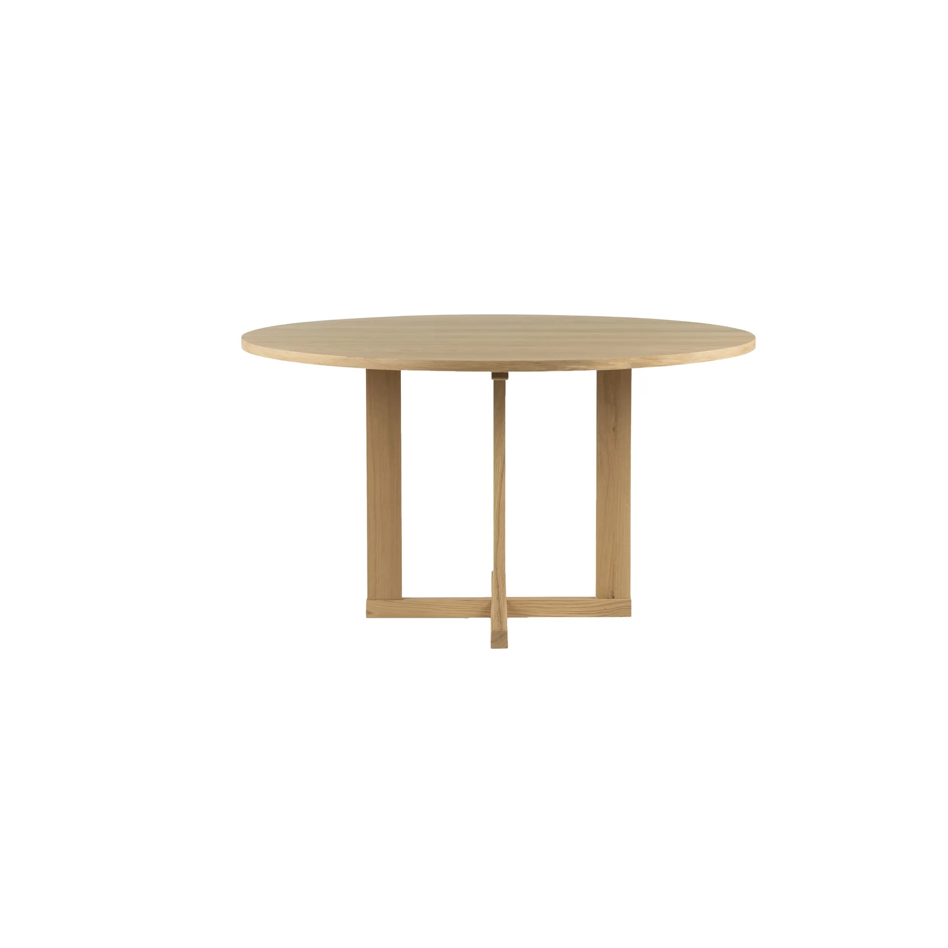Arv dining table ⌀130 cm, White pigmented matte lacquered oak Mavis
