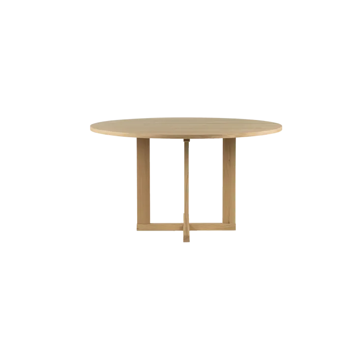 Arv dining table ⌀130 cm - White pigmented matte lacquered oak - Mavis