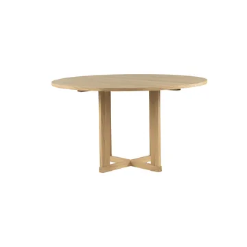 Arv dining table ⌀130 cm - White pigmented matte lacquered oak - Mavis
