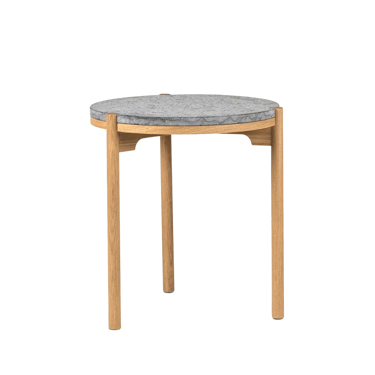 Dondo side table white pigmented oak Ø45 cm, Honed limestone Mavis