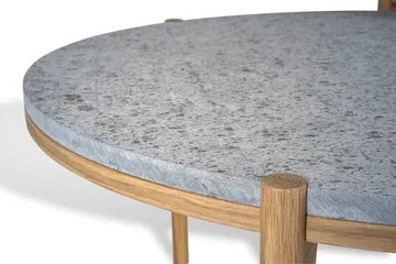 Dondo side table white pigmented oak Ø45 cm - Honed limestone - Mavis