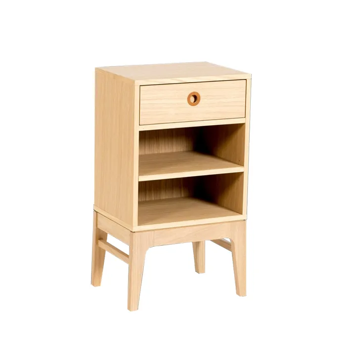 Höllviken bedside table - oak white pigment, 1 box - Mavis