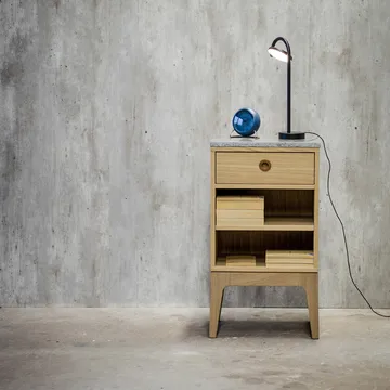 Höllviken bedside table - oak white pigment, 1 box - Mavis