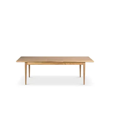 Höllviken dining table - oak white-pigmented matte lacquer, 1 leaf, oak 50 cm - Mavis
