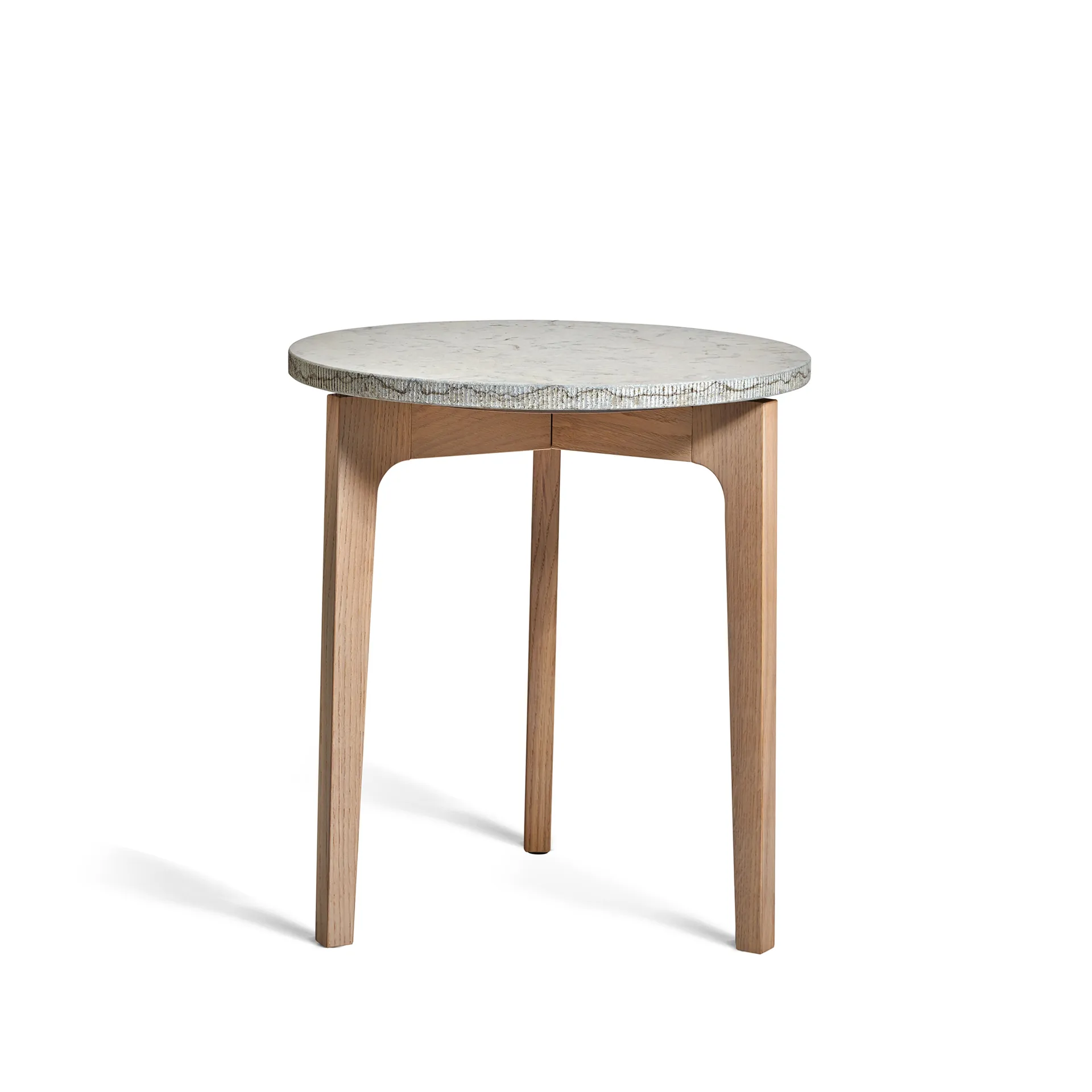 Höllviken side table, limestone, white-pigmented oak veneer Mavis
