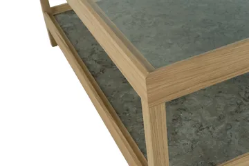 Ima coffee table 90x90 cm - White pigmented, matte lacquered oak, limestone - Mavis