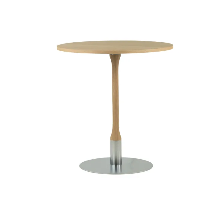 Red coffee table ⌀70 cm - White pigmented matte lacquered oak - Mavis
