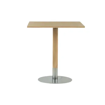 Red coffee table 70x70 cm - White pigmented matte lacquered oak - Mavis