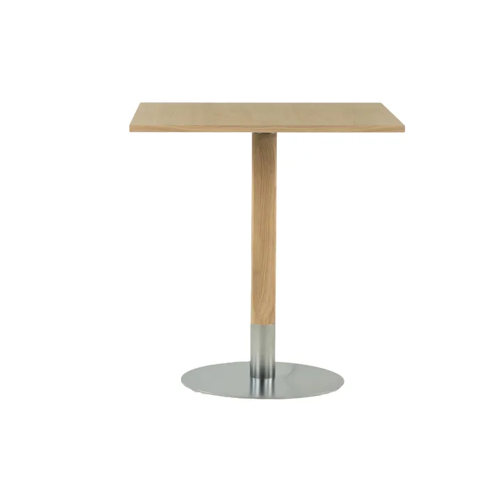 Red coffee table 70x70 cm - White pigmented matte lacquered oak - Mavis