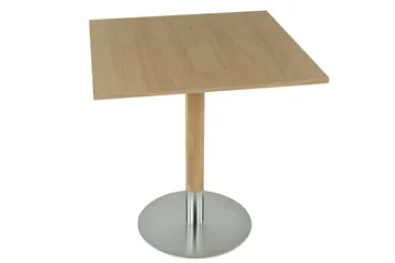 Red coffee table 70x70 cm - White pigmented matte lacquered oak - Mavis