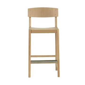 Rod barstool 65 cm - White pigmented matte lacquered oak - Mavis