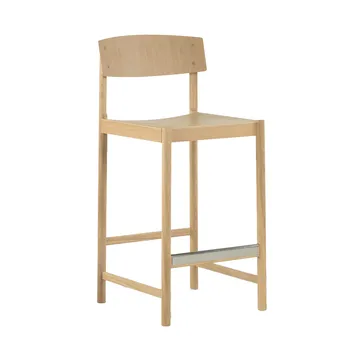 Rod barstool 65 cm - White pigmented matte lacquered oak - Mavis