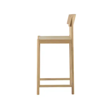 Rod barstool 65 cm - White pigmented matte lacquered oak - Mavis
