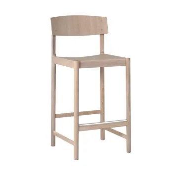 Rod barstool 65 cm - White waxed oak - Mavis