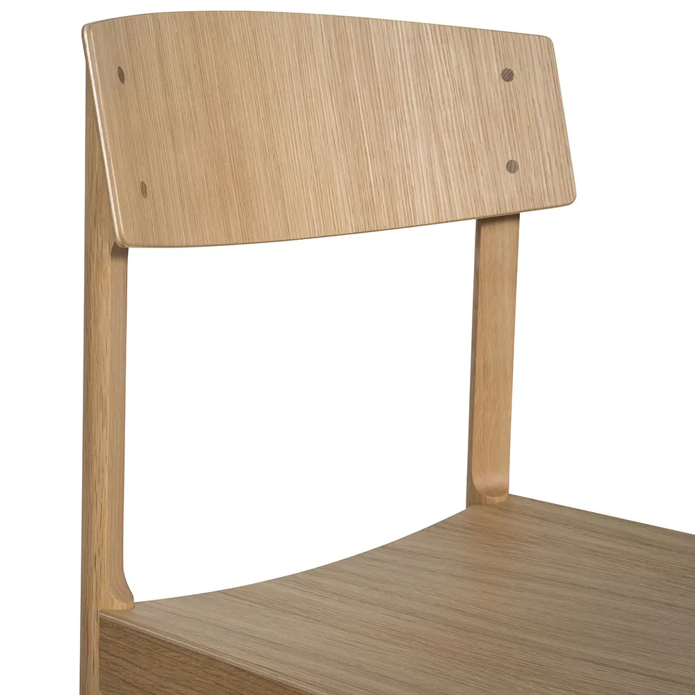 Rod chair, White pigmented matte lacquered oak Mavis