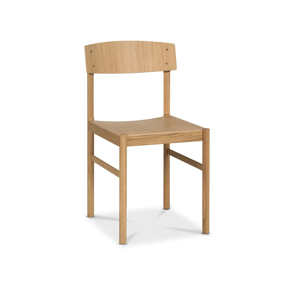 Rod chair, White pigmented matte lacquered oak Mavis