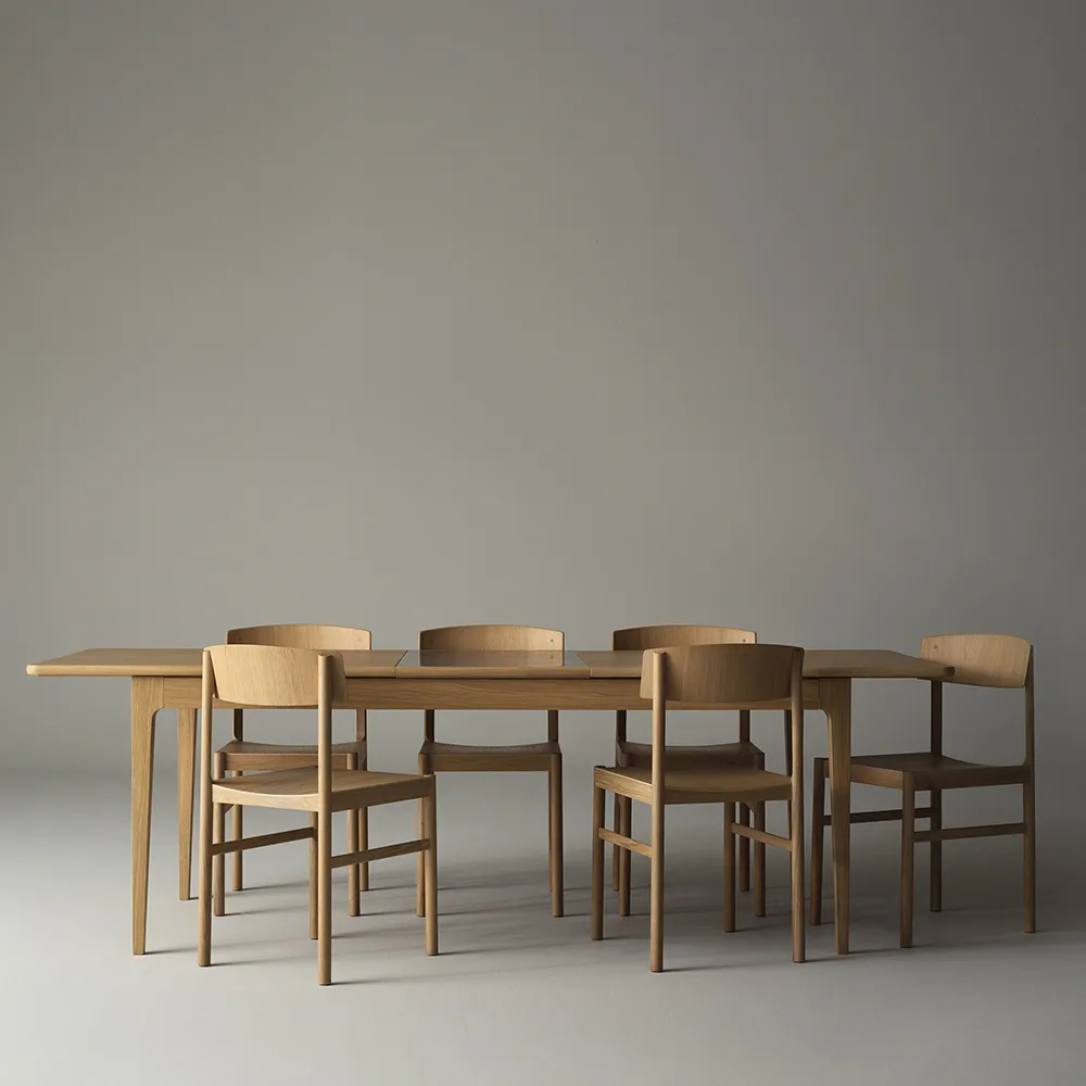 Rod chair, White pigmented matte lacquered oak Mavis