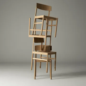 Rod chair - White pigmented matte lacquered oak - Mavis
