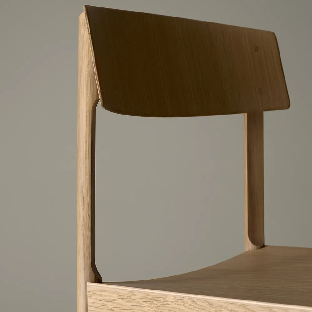 Rod chair, White pigmented matte lacquered oak Mavis