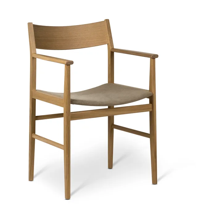 Siza armchair - White pigmented oak-linen seat - Mavis