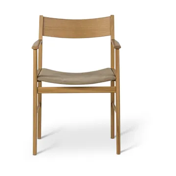 Siza armchair - White pigmented oak-linen seat - Mavis