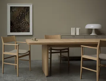 Vaud dining table - White pigmented oak, 2 pcs inserts - Mavis