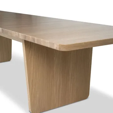 Vaud dining table - White pigmented oak, 2 pcs inserts - Mavis