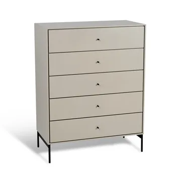Volt chest of 5 drawers beige - Details in black - Mavis